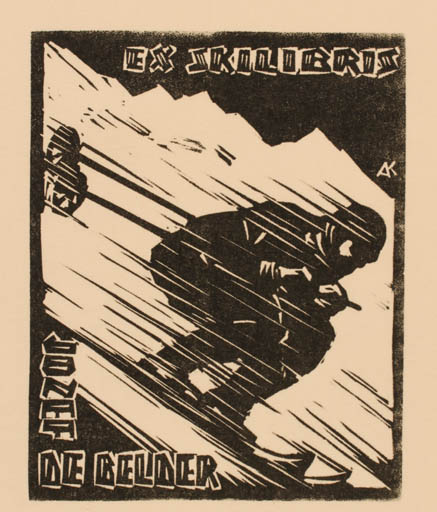 Exlibris by Kàroly Andrusko from Yugoslavia for Josef De Belder - Sport/game 