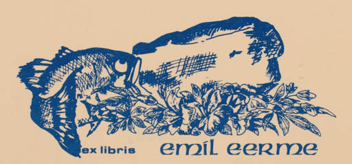 Exlibris by P. Baker from Canada for Emil Eerme - Fish 