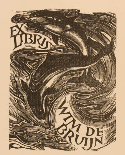 Exlibris by Leslie Benenson from Great Britain for W.K. De Bruijn - Fish Maritime 