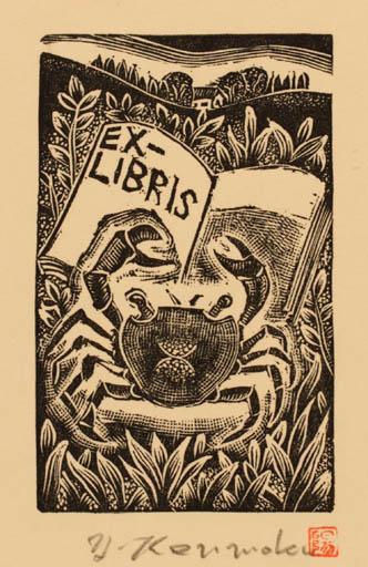 Exlibris by Yaichi Kenmoku from Japan for ? ? - Fauna 