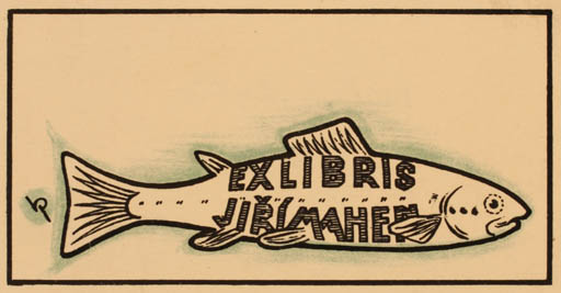 Exlibris by Vaclav Rytir from Czech Republic for ? Jirimahen - Fish 