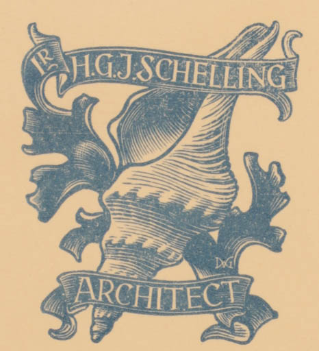 Exlibris by Dirk van Gelder from Netherland for H. G. J. Schelling - Maritime 