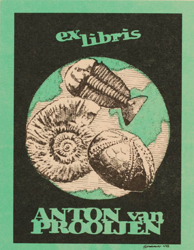 Exlibris by Hans Chr. Hornhaver from Denmark for Anton van Prooijen - Fauna 