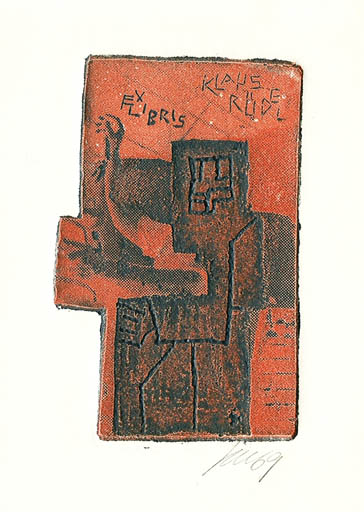 Exlibris by Vincas Kisarauskas from Lithuania for Klaus Rödel - Abstract 