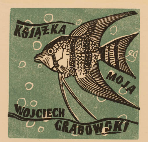 Exlibris by Edward Grabowski from Poland for Wojciech Grabowski - Fish 