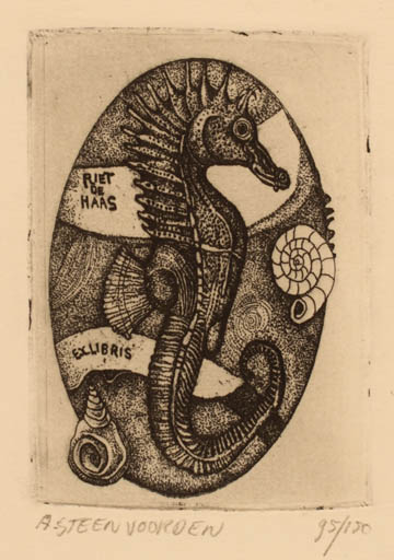 Exlibris by Ab. Steenvoorden from Netherland for Riet De Haas - Fauna 