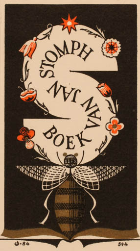 Exlibris by Christian Blæsbjerg from Denmark for Jan Stomph - Insect 