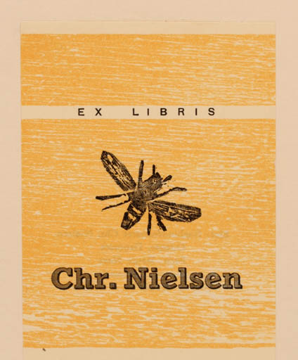 Exlibris by Børge Nees from Denmark for Christian E Nielsen - Insect 