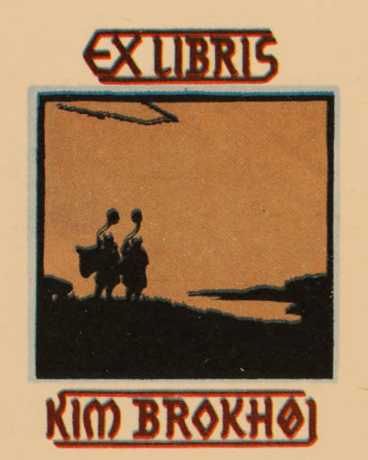 Exlibris by Inge Faurtoft from Denmark for Kim Brokhøj - Music 