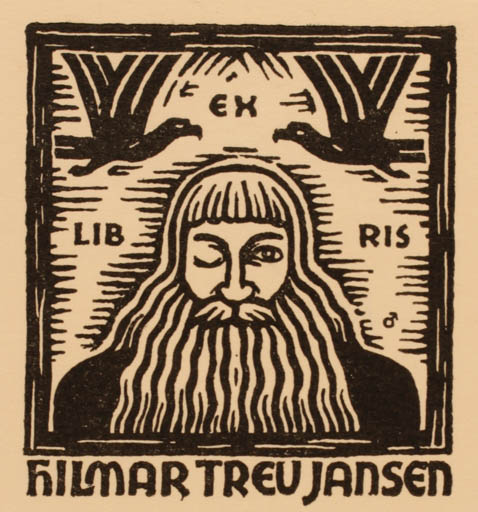 Exlibris by Albert Jaern from Norway for Hilmar Treu Jansen - Mythology 