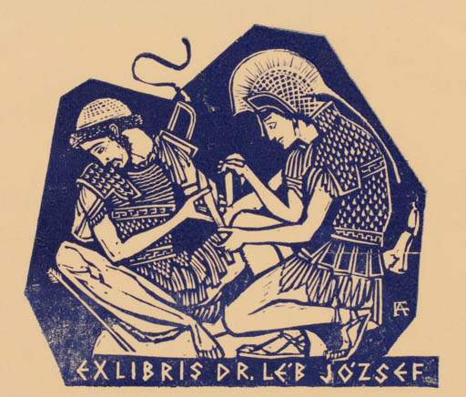 Exlibris by Antal Fery from Hungary for Dr. Léb József - Classical antiquity 