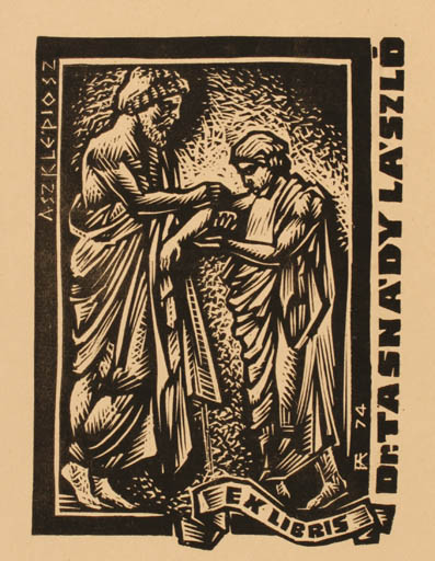 Exlibris by Antal Fery from Hungary for Tasnády Lászlo - Mythology 