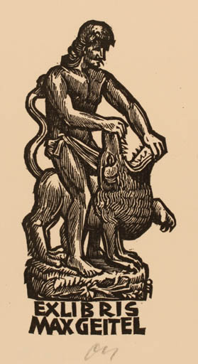 Exlibris by Herbert S. Ott from Germany for Max Geitel - Mythology 