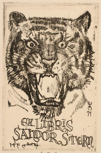 Exlibris by Evald Okas from Estonia for Sandor Stern - Fauna 