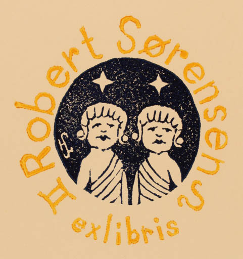 Exlibris by Henry Carlo Skov from Denmark for Robert Sørensen - 