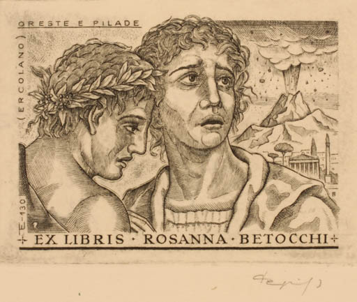 Exlibris by Istvan Tempinszky from Hungary for Rosanna Betocchi - Classical antiquity 