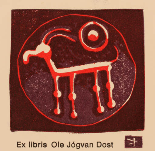 Exlibris by Jürgen Dost from Germany for Ole Jógvan Dost - 