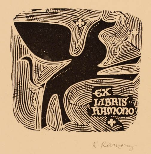 Exlibris by Kestutis Ramonas from Lithuania for ? Ramono - Mythology Pegasus 