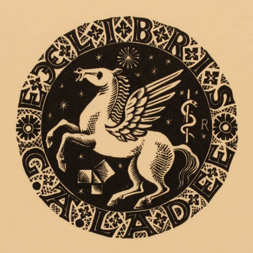 Exlibris by Pam Georg Rueter from Netherland for G. A. Ladee - Mythology Pegasus 