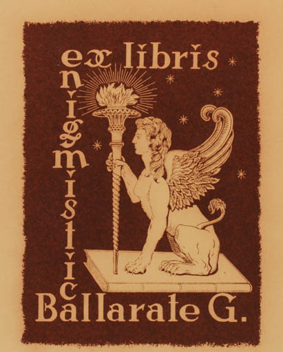 Exlibris by G. Ballarate from Italy for G Ballarate - Fable Animal Mythology 