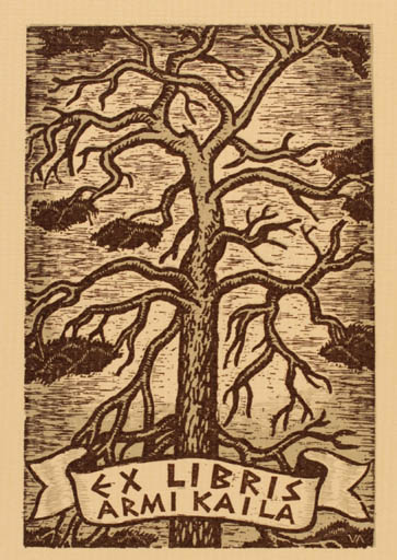 Exlibris by Vilho Askola from Finland for Armi Kaila - Tree 