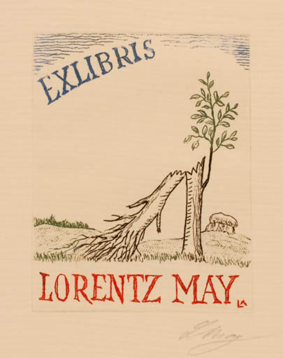 Exlibris by Lorentz May from Denmark for Lorentz May - Tree 