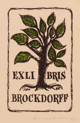 Exlibris by Jörgen Brockdorff-Nielsen from Denmark for Jörgen Brockdorff-Nielsen - Tree 