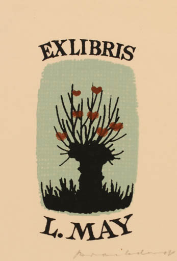 Exlibris by Jörgen Brockdorff-Nielsen from Denmark for Lorentz May - Tree 