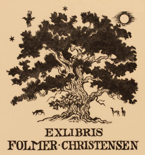 Exlibris by H. C. Bärenholdt from Denmark for Folmer Christensen - Tree 