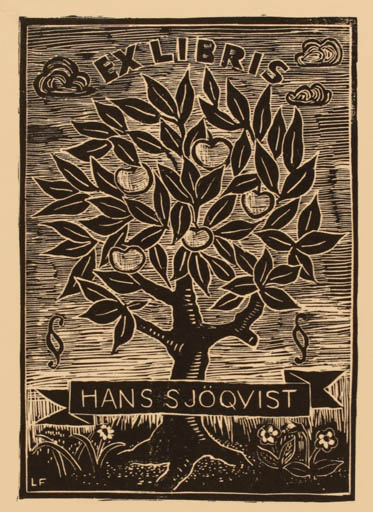 Exlibris by Lennart Forsberg from Sweden for Hans Sjöqvist - Tree 