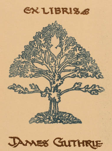 Exlibris by James Guthrie from Great Britain for James Guthrie - Tree 