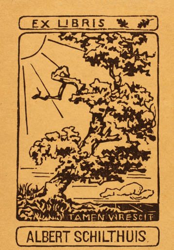 Exlibris by Jos Hendrickx from Belgium for Albert Schilthuis - Sun Tree 