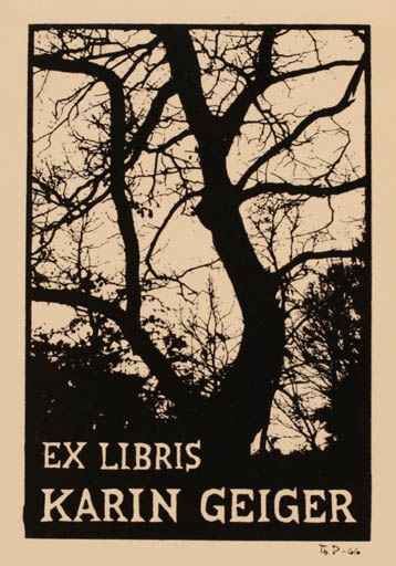 Exlibris by Thomas Pedersen from Denmark for Karin Geiger - Tree 