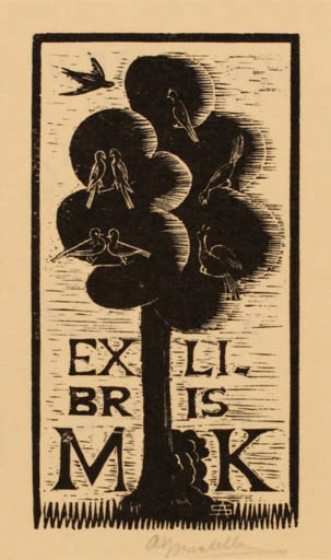 Exlibris by Alphonse J. J. M. Shellart from Netherland for ? ? - Tree 