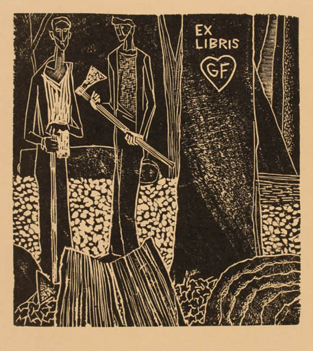 Exlibris by Bèla Stettner from Hungary for Galambos Ferenc - Tree 