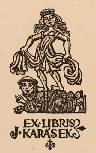 Exlibris by Zdenek Mezl from Czech Republic for Ing. Jan Karásek - Couple Religion 