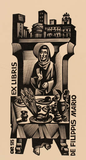 Exlibris by Anatolij Kalaschnikow from Russia for Mario de Filippis - Religion 