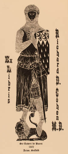 Exlibris by ? ? from USA for Richard D. Cohen - Religion Knight 