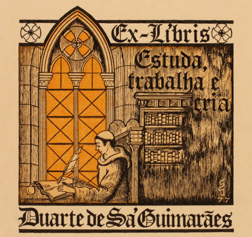 Exlibris by Aulo-Gélio S. Godinho from Portugal for Duarte De Sá Guimaraes - Religion 