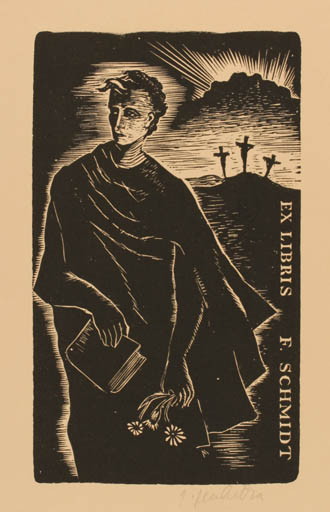 Exlibris by Jindrich Mahelka from Czech Republic for Frant Schmidt - Religion 