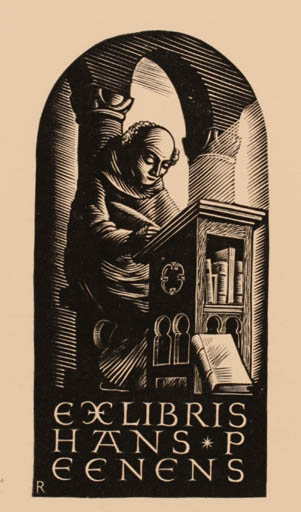 Exlibris by Pam Georg Rueter from Netherland for Hans P Eenens - Interior Religion 