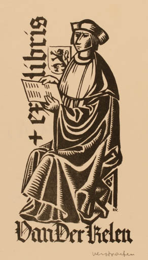 Exlibris by Raymond Verstraeten from Belgium for ? Van Der Kelen - Man Religion 