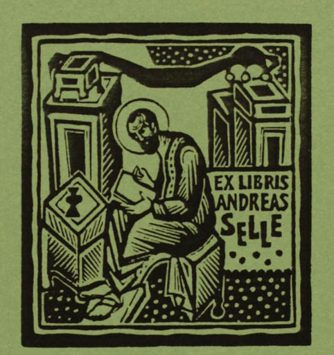 Exlibris by W. W. Kortowitsch from Germany for Andreas Selle - Man Religion 