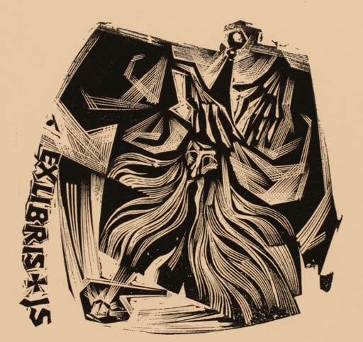 Exlibris by Andrzej Bortowski from Poland for Janusz Szymanski - Abstract 