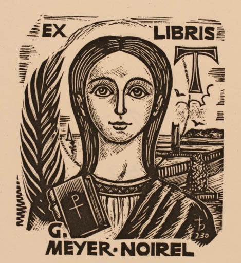 Exlibris by Oriol M. Divi from Spain for G. Meyer Noirel - Portrait Religion 