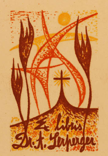 Exlibris by Vladimir Jandejsek from Czech Republic for Dr. Anna Lerperger - Religion 