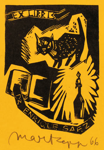 Exlibris by Mart Lepp from Estonia for Dr. Enrique Saez Fernadez Casariego - Cat 