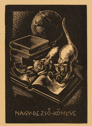 Exlibris by Joswf Menuhart from Hungary for Dezsö Nagy - Book Globe Cat 