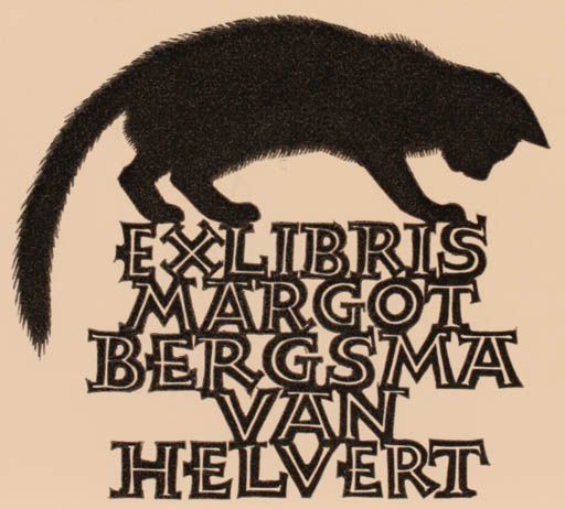 Exlibris by Pam Georg Rueter from Netherland for Margot Bergsma Van Helvert - Cat 