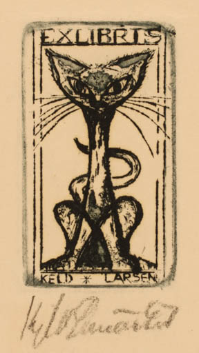 Exlibris by Kjeld Simonsen from Denmark for Keld Larsen - Cat 